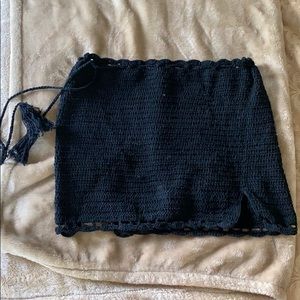 Black crochet skirt
